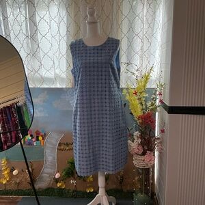 J. McLaughlin Blue Patterned Midi Dress